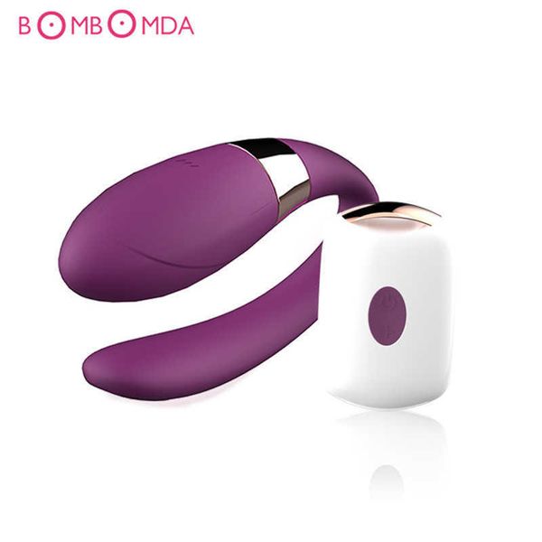 Artículos de belleza Strapon Dildo Vibradores 7 Velocidad Control remoto inalámbrico Punto G Estimulador de clítoris Tipo U Vibe Producto de juguete sexy para adultos para parejas