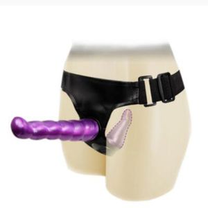 Articles de beauté Strapon Double Gode Vibromasseur Jouets sexy pour femmes Couples Harnais ultra élastique Sangle de pénis réaliste sur godes pour femmes lesbiennes