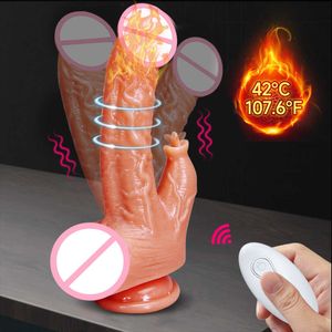 Schoonheidsartikelen Telescopische vibrerende dildo's sexy speelgoed verwarming echte dildo volwassen vagina masturbator vibrator enorme anale penis zuignap voor vrouwen