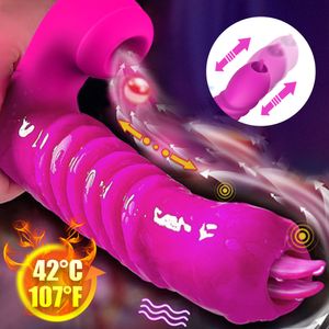 Beauty Items Stak Dildo Vibrator voor Vrouwen Clitoris Zuigen Tong Likken G Spot Goederen Volwassenen sexy Speelgoed 18 masturbators