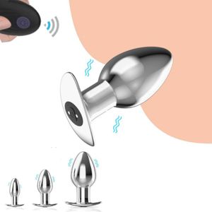 Beauty Items Tlemeny Metalen Anale Plug Vibrators Prostaat Massager Masturbators Butt Draadloze Afstandsbediening Bdsm Sexy Speelgoed Voor Mannen Vrouwen