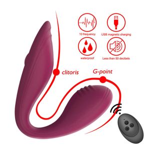 Schoonheidsartikelen U Wireless Vibrator Adult Sexy Toys USB Oplaadbare Dildo G Spot Vibrerend Stimulator Dubbel vibrators speelgoed voor vrouwelijke koppels