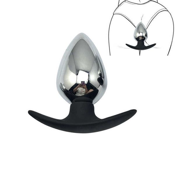 Artículos de belleza Ropa interior al aire libre pequeño tamaño grande metal silicona anal perlas butt plug consolador vaginal unisexy SM insertar juguete sexy para hombres mujeres