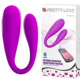 Articles de beauté USB Bluetooth Connect de l'application Contrôle de l'application Pretty Love 12 vitesses Clitoris G Spot Vibrator We Strapon Vibrateurs pour Woman Vibe Sexy Toys.