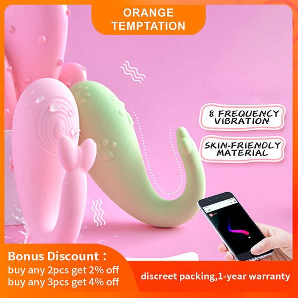 Artículos de belleza USB Charge Silicone Dildo APP Bluetooth Wireless Monster Vibrator Vagina Clits Stimulator G-Spot Vibrating Egg juguete sexy para mujeres