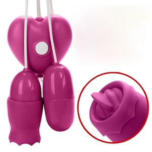 Artículos de belleza Alimentación USB 12 velocidades Lengua Vibradores para lamer oral Juguetes sexy para mujeres Estimulador de clítoris Consolador Huevo Vibrador sexy para pareja