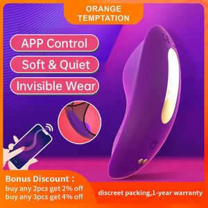 Schoonheid items draagbare app -controle vibrator externe slipje dames speelgoed clitoris massager erotische mini bluetooth vlinder draadloos vibrerend ei