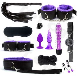 Schoonheid items zweep anale kits pluche handboeien spanking plug dildo masturbator vibrator sexy speelgoed voor dames paren games erotische accessori