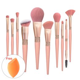 Schoonheidsartikelen Groothandel Rose Gold Make -upborstel Aangepaste Logo Fabrikanten 12 PCS/14 PCS Face Makeup Brush Set