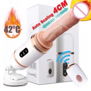 Schoonheidsartikelen Draadloze afstandsbediening Automatische masturbatie Pumping Gun Sexy Machine Telescopische dildo vibrators voor vrouwenspeelgoed