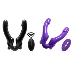 Artículos de belleza Vibrador de Control Remoto Inalámbrico Masturbadores Doble Cabeza Punto G Masajeador Vibrador Erótico sexy Juguetes Suministros