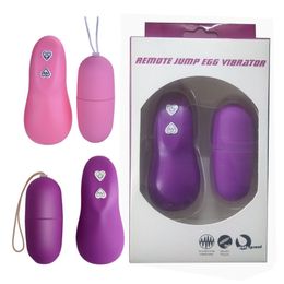 Artículos de belleza Vibrador de control remoto inalámbrico 68 diferentes frecuencias luminosas Huevo saltador Bala huevos mágicos Masajeador de vibración de bolsillo