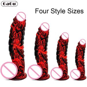 Schoonheidsartikelen XXL Dildo Multicolor Styles Dinosaur Scales Penis met Suction Cup Vrouw Volwassen Anal Sexy Toys Echte Dick Women Strapon Shop