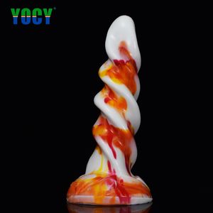 Articles de beauté YOCY 2021 Nouveau jouet sexy fantastique en silicone gode anal plug anal spirale conceptions érotiques avec ventouse bites colorées