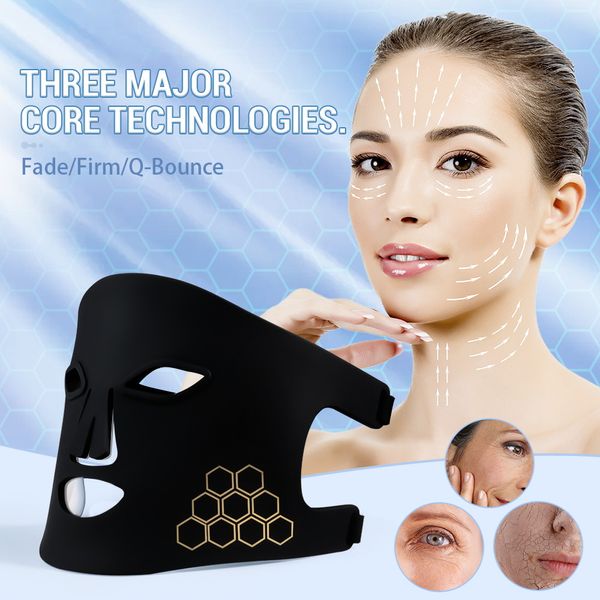 Instrumento de máscara de belleza, instrumento de terapia de luz infrarroja para reparación de espectro de silicona, instrumento de rejuvenecimiento de la piel para blanqueamiento con luz LED de color facial para el hogar