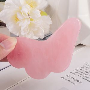 Schoonheidsmassage Product Sawtooth Butterfly Rose Gua Sha Face Tool Anti Aging Therapy 100% Natural Jade Skin Care Gua Sha Board