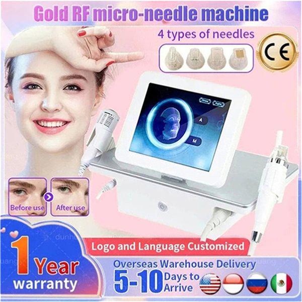 Beauty Microneedle roller 2 en 1 machine de microneedling fractionnée avec cryo marteau froid vergetures dissolvant de cicatrice rf machine de micro aiguille fractionnaire