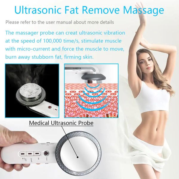 Rouleau de micro-aire de beauté 3 en 1 levant EMS Infrarouge ultrasonore Masseur corporel Ultrasons Sincall Fat Cavitation Face Machine 231020