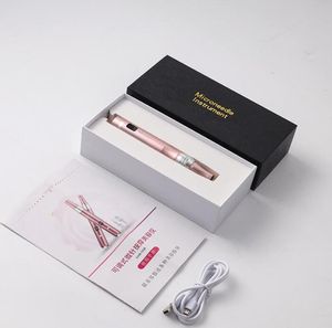 Instrumento de introducción de belleza con lápiz de microaguja eléctrico, pantalla LED, carga de nano microagujas, 5 niveles de fabricantes de introducción de microcristales faciales