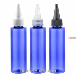 BEAUTY MISSION 48 pièces 100 ml bouteilles en plastique rondes bleues vides avec bouchon supérieur à bouche pointue, conteneurs alimentaires pour animaux de compagnie bricolage bonne qualité