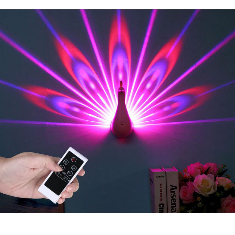 Beauty Peacock proiettore luce telecomando touch control RGB colore Peacock Light Par Sfondo del palco da parete con tintura leggera per il negozio Stages Hotels