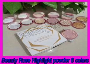 Schoonheid Rose Hoogtepoeder 6 kleuren Diamant Bronze Body Highlighter Face Make -up Brightening Markeerden Gepersed1659071