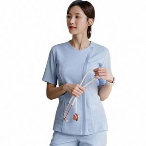 Beauté Sal Pet Doctor Deux pièces Workwear Vêtements à manches courtes Scrubs Infirmière médicale Uniformes Femmes V9zD #