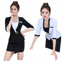 Beauté Sal Spa Hôtel Récepteur Uniforme Pour Femme Serveur Vêtements Esthétique DeskMassage Ongles Esthéticienne Café Travail Outfit Top K0Ei #