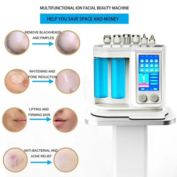 Salón de belleza Multinacional Oxygen Jet Hydro Aqua Peel 7 en 1 Máquina facial de oxígeno H2O2 Pequeña burbuja Hydra Dermabrasion Microdermabrasion Plasma Machine