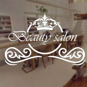 Salon de beauté signe autocollant mural mode maquillage cheveux Spa Salon fenêtre décalcomanies coiffure mur Art décor Mural Design d'intérieur
