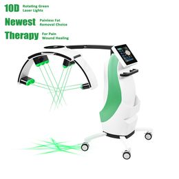 Appareil amincissant pour le corps, utilisé dans un salon de beauté, laser émeraude 10d, Lipo froid avec 10 panneaux lumineux rotatifs, lumière verte 532nm, machine de dissolution de perte de graisse