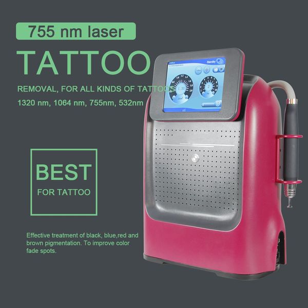 Schoonheidssalon Gebruik 1200W Hoge Energie 4 Tips 1064 532 1320 755nm Q Switch Nd Yag Laser Picosecond Machine Laser Tattoo Verwijdering Huid Whitening Rimpel Verwijdering Behandeling