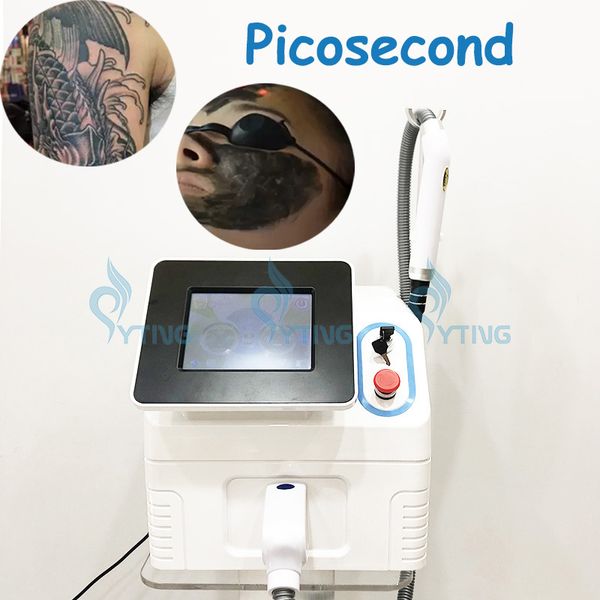 Nouvelle machine portative de retrait de tatouage de beauté de laser de Nd Yag dissolvant de taches de Pico 755 1320 1064 532nm picoseconde Q commuté retrait de tache de rousseur traitement de poupée noire approuvé CE