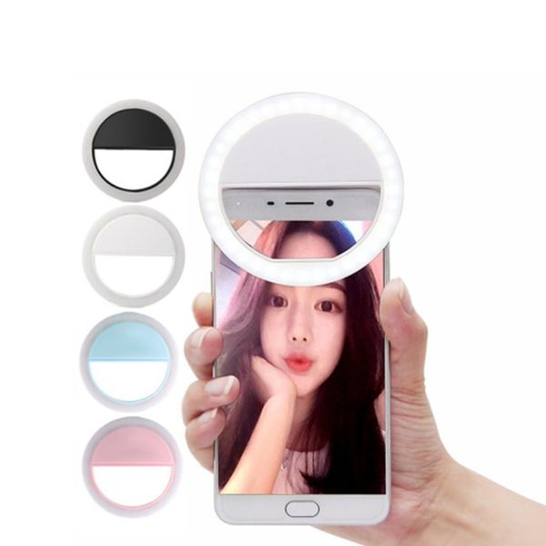 Beauté Selfie Led Light Camera Phone Photographie Selfie Light pour Sumsang Smartphone non inclus la batterie avec le paquet de vente au détail