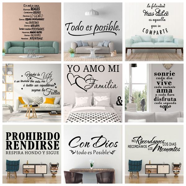 Beauté espagnol citation pépinière Stickers muraux vinyle Art décalcomanies pour enfants chambres décoration fond mur Art décalcomanie livraison directe