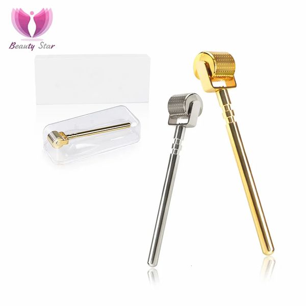 Beauty Star Golden Derma Roller Derma Stamp Micro aiguilles pour le traitement des soins de la peau du visage thérapie de perte de cheveux croissance des cheveux 240312