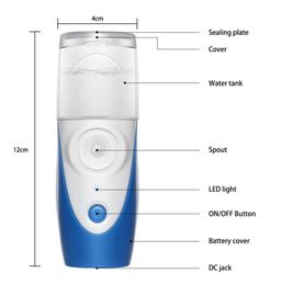 Beauty Star Handhead Mini Ultra Nébuliseur Inhalateur inhalateur portable USB Rechargeable Rechargeable Nebuliser Humidificateur Papetter284S2402364