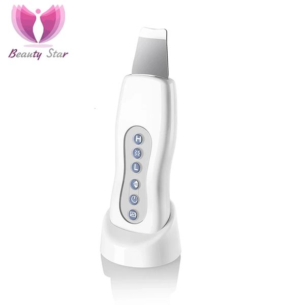 Beauty Star Ultrasonic Face Cleaner Skin Scurbber Ultrasound Vibration Massager Ultrasound Peleling Tone Tone Lift éproigneur 240418