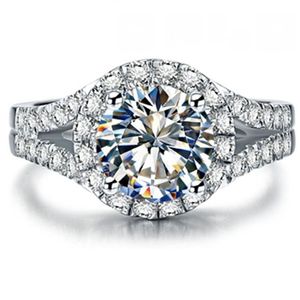 Teste de beleza positivo 2CT 8MM D-E anel de diamante moissanite S925 joias de noivado para mulheres247o