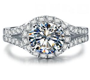 Schoonheidstest Positief 2CT 8mm de Moissanite Diamond Ring S925 Betrokkenheid sieraden voor vrouwen4178447