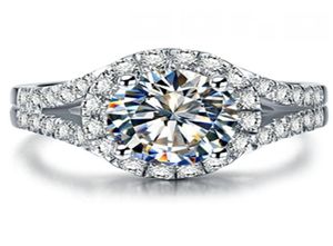 Schoonheidstest Positief 2CT 8mm de Moissanite Diamond Ring S925 Betrokkenheid sieraden voor vrouwen8382751