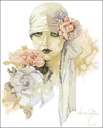 Mujer de belleza y flor, dama, kit de costura de niña bordado de bordado 14ct kits de puntada de cruz sin imprimir bricolaje hecho a mano hecho