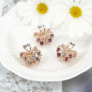 Belleza Mujeres Moda Clip de pelo Cinta Creativa Mariposa Cristal Aleación Rhinestone Barrette Horquilla Diadema Accesorios para el cabello coreano 1355