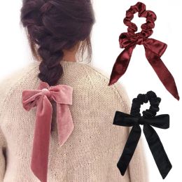 Beauté femmes velours arc Streamer chouchous cheveux corde cravate élastiques bandes de cheveux élastique pour queue de cheval filles cheveux accessoires 15 pièces BJ