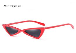 Beautyeye mignon sexy rétro œil de chat lunettes de soleil femmes petit noir blanc 2020 triangle vintage pas cher lunettes de soleil rouge femme uv40017251094