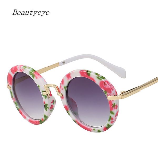 Beautyeye Moda Ronda Niños Gafas de sol Niños Gafas de sol Anti UV Bebé Vintage Anteojos Chica Cool 6Color infantil UV400 220705