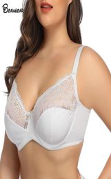 Beauwear Floral Bra plus taille Femmes039S Couverture complète Sous-terreau dentelle non repoussée Linge non doublée Lingerie pour femme 40DD50DDD4841542