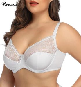 Beauwear Floral Bra Plus Size dames039S Volledige dekking Onderblaas niet -aangedreven kant Ongevoerde bra lingerie voor vrouw 40DD50DDDDD6493270