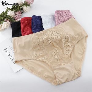 Beauwear Femmes Sexy Culottes Floral Sous Pantalon Dentelle Lingerie Plus Taille Dentelle Pyjamas Sous-Vêtements Femmes Soie Satin Shorts XL-5XL 220422