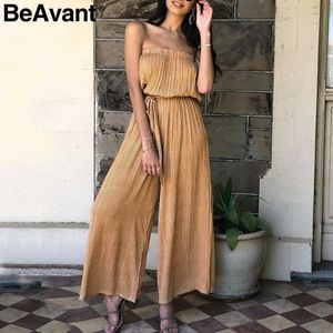 Babant sexy off shoulder zomer jumpsuit vrouwen strapless hoge taille lange rompers vakantie strand luipaard print overalls playsuit 210709